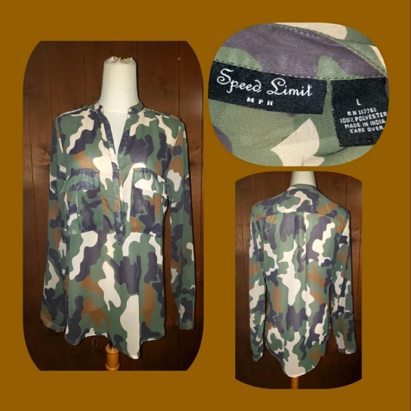 🦄 Woman's Sheer Camouflage Top - Picture 1 of 1